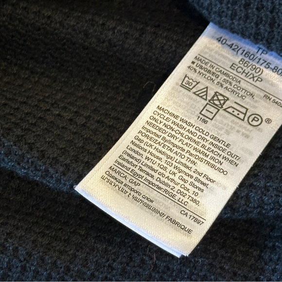 NWT GAP True Soft Textured V-Neck Tunic Sweater BLACK SIZE XS H9 - Picture 7 of 10